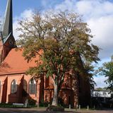 Kirchengebäude mit Bäumen - Copyright: Ev.-Luth. Kirchengemeinde Schwarzenbek